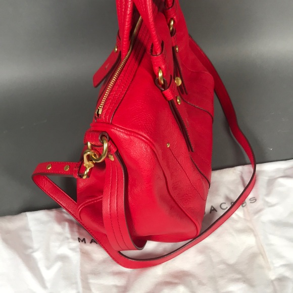 Marc by Marc Jacobs Red Leather Satchel Purse - Picture 2 of 7